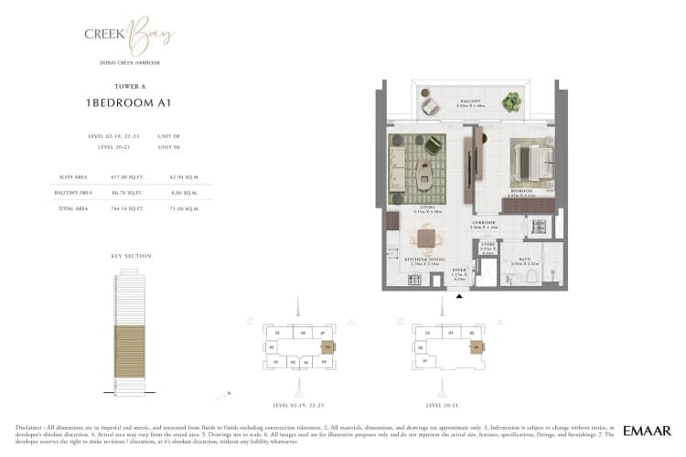 floor plan-3 Emaar Creek Bay in Jumeirah Village Circle
