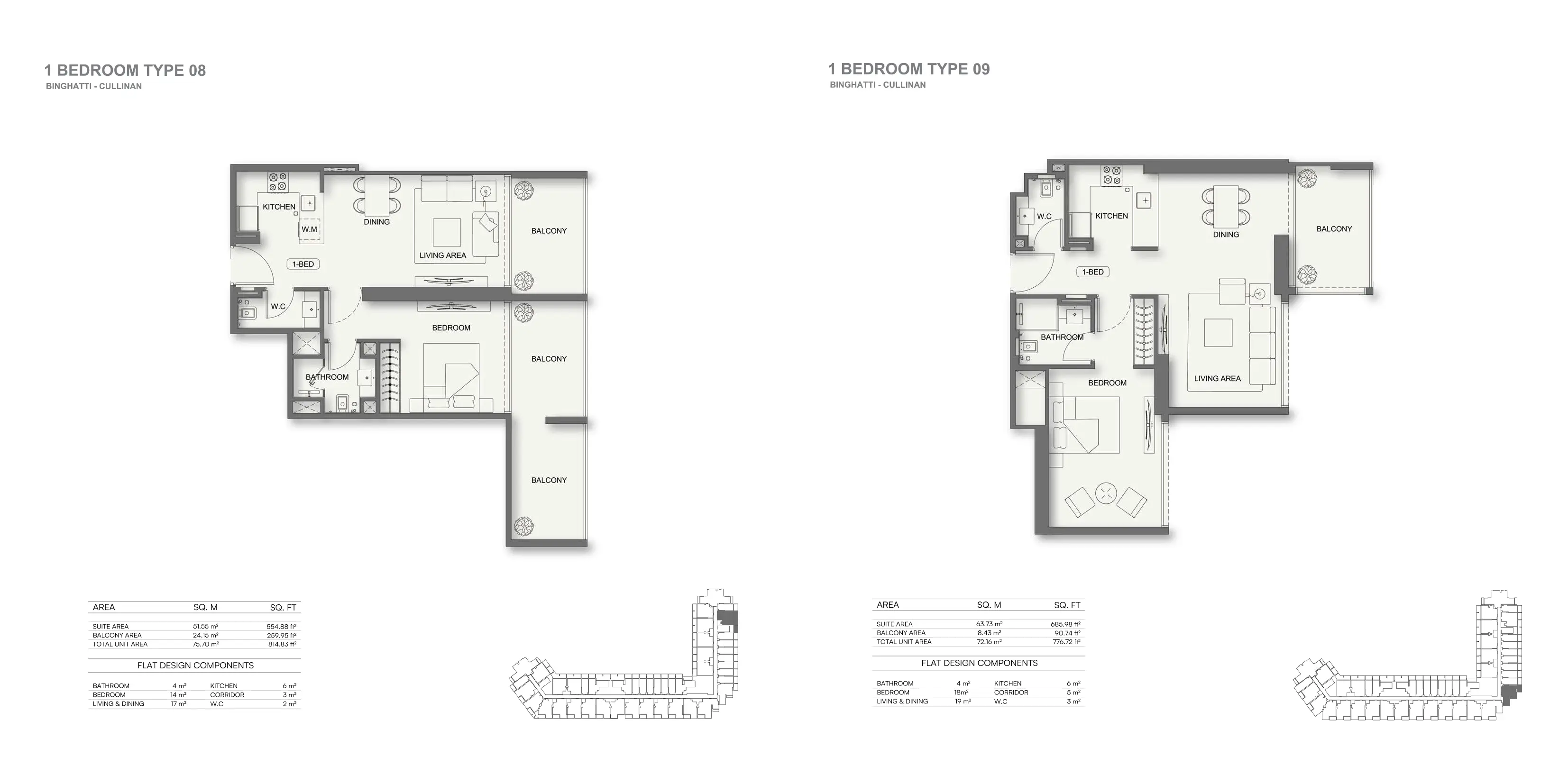Binghatti cullinan family apartment floor plan