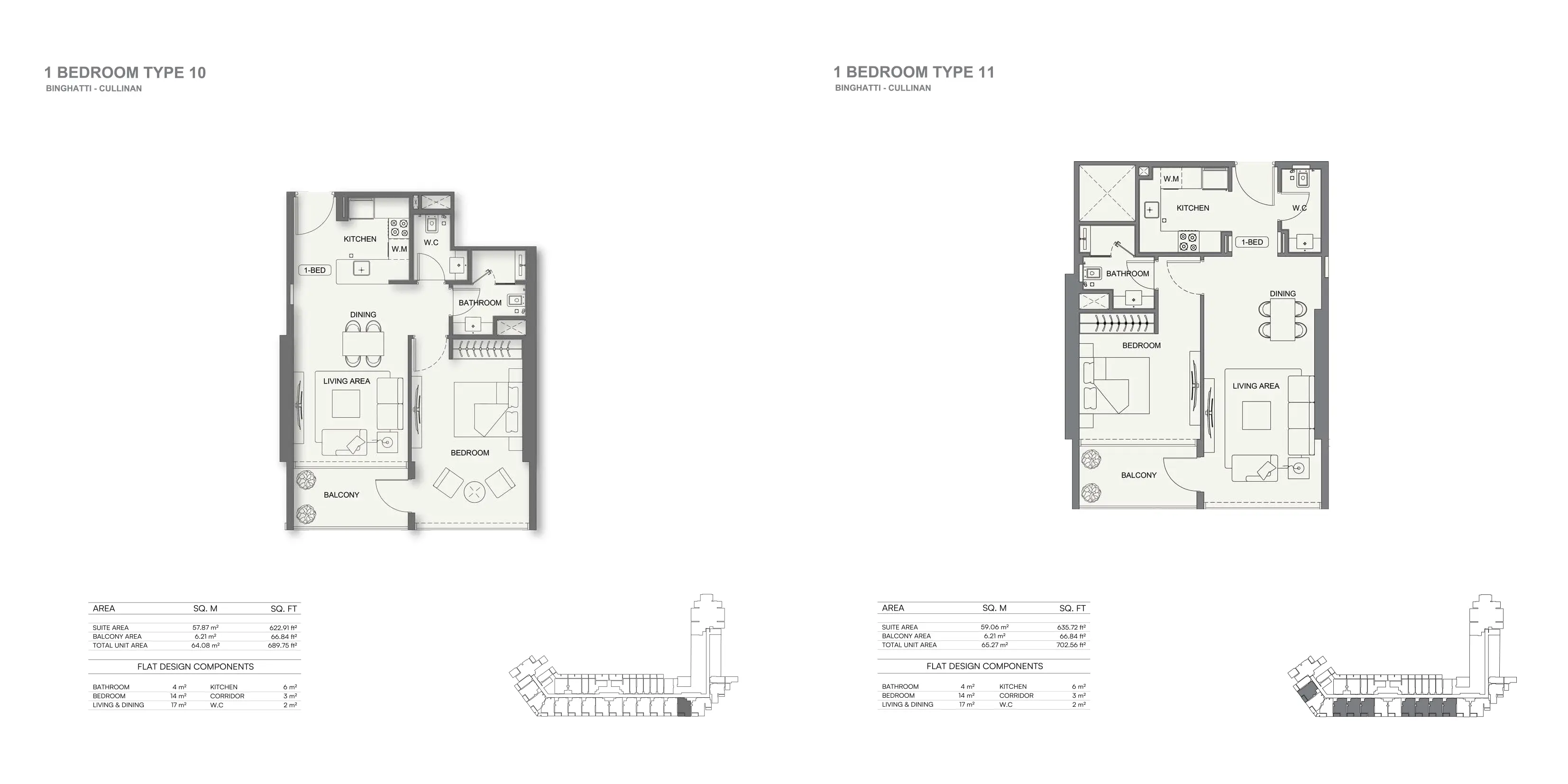 Binghatti cullinan Al Jaddaf floor plan