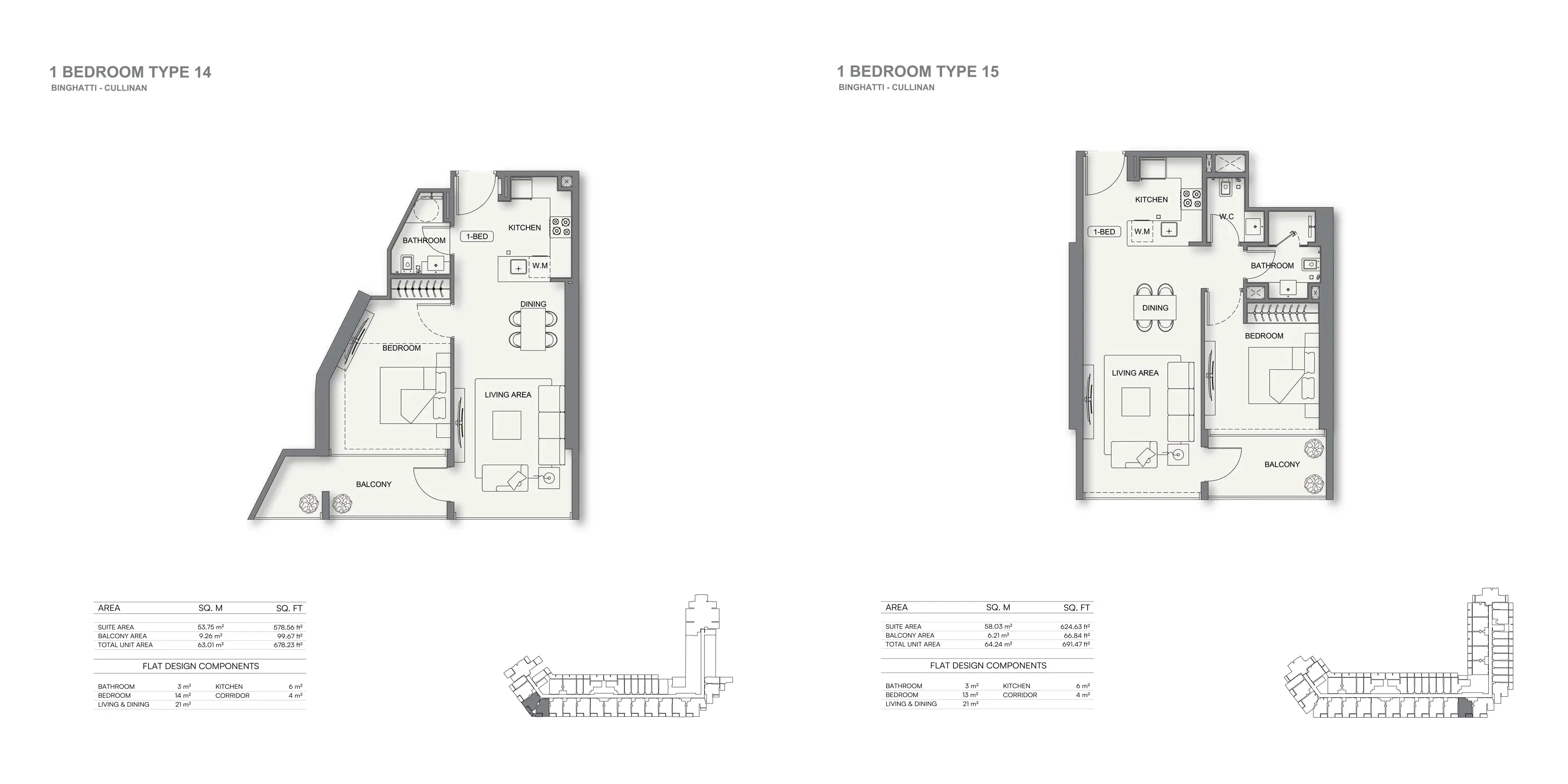 Binghatti cullinan investment apartment layout