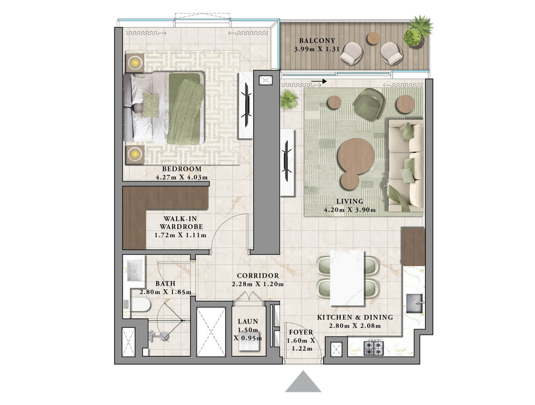 Avarra by Palace in Business Bay floor plan type 1